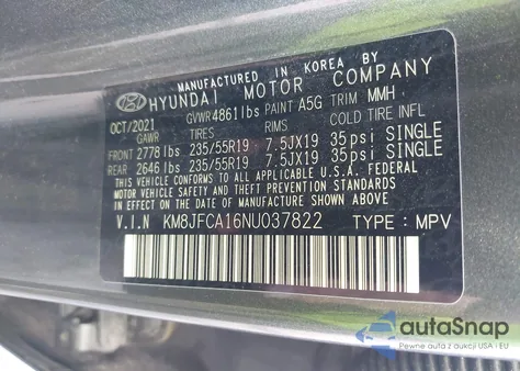 2022 Hyundai Tucson Hybrid Sel Convenience from USA, damaged, VIN KM8JFCA16NU037822